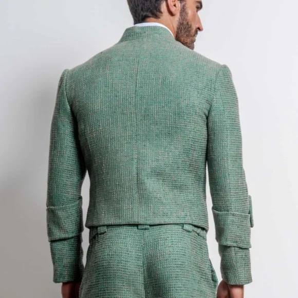 ORTTU Mint Green Textured Tweed Sport Coat - Picture 3 of 11